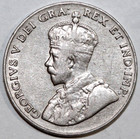 Canada  1929   5 Cents  George V  Foreign Coin  21mm