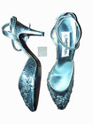 Imperial Women Sz 7 Silver Sequin High Heel Strappy Sandals Wedding Party Shoes