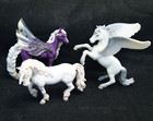 Schleich Unicorn   Winged Pegasus Rearing Glitter Fantasy Figures Lot Of 3