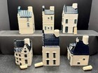 Set Of 6 Klm Blue Delfts Houses Amsterdam 8 71 72 77 99 105 Empty