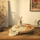 Hanobe Round Decorative Tray Stand  Beaded Vintage Wood Pedestal Risers Farmhous