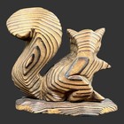Vintage Wony Japan Hand Carved Cryptomeria Wooden Squirrel Figurine