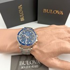 Bulova 98b301 Men s Chronograph Marine Star Two-tone Steel Bracelet Watch 45mm