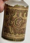 Hoyt   s Ten Cent Cologne Label Bottle 1900 Small Size Embossed Cork Stopper
