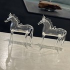 Vintage Hand Blown Art Glass Unicorn Horse Figurines   Ornaments 2