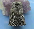 Vintage 925 Sterling Silver Ornate Ivy Leaf Swirl Sewing Thimble   Taxco Mexico
