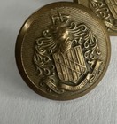 Vintage Button 4 Set Brass  Crest Relief Knight Helmet Shield 3 4    Shank Back