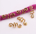 40pcs Metal Hair Rings Tube Clips Spiral Hair Braid Ring Dreadlock Bead For Hair