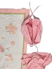 Pottery Barn Kids Pink Floral Baby Quilt skirt caddy Plaid Butterflies