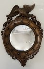 Vtg Mcm 21    Syrocowood Convex Bullseye Mirror Eagle Colonial Federal Regency