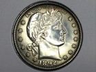 1892-o Barber Quarter In Almost Uncirculated Cleaned