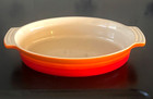 Le Creuset Oval Baker Dish Flame Orange Stoneware Small Casserole 12 5  X 8 25 