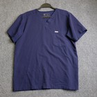 Figs Scrub Set Womens Small Navy Blue Medical Uniform V-neck Top Pants Fm1500