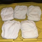 Lot Of 5 Bumgenius Preowned Baby Cloth Diapers White Size Medium