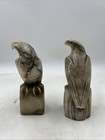 Vintage Marble Hawk Bookends 6  Italian Marble Art Set Of 2 Home Decor