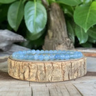 Natural Aquamarine 4mm Beaded Crystal Healing Reiki Stretch Handmade Bracelet