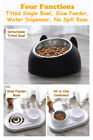 Pet Stainless Steel Tilted Raised Food Water Bowl Cat Elevated Stand Dog Dish
