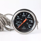 2   52mm Water Temp Gauge Black Face Dial Multi Temperature Chrome Pointer Kit