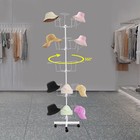 5-tier Hat Rack Stand Freestanding Hats Display Rack White Hat Display Stand New