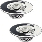 2pc Bathtub Drain Strainer Hair Catcher Stainless Steel Filter Basket 1 65 -3 0 