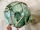 Authentic Japanese Glass Fishing Float 10  Kita Mark Original Rope Net Hokkaido