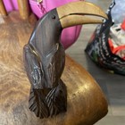 Vintage Wooden Toucan With Intricately Carved Tail Feathers Very Detailed