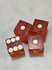 Vintage Casino Dice Lot Of 5     Translucent Red