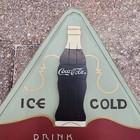 Coca-cola Ice Cold Drink Triangle Wood Wall Sign 3d Bottle 12  Man Cave Decor