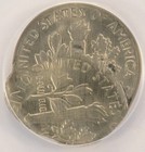 1971-d 10c Roosevelt Dime Double-struck  2nd 45  Off-center   Indent Anacs Au58