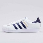 Adidas Originals Superstar Foundation B41996 White Royal Blue gold Sz 9 5 Shoes