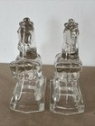Le Smith Bookends Pair Vintage Glass Rearing Horse Equestrian Mcm Art Deco