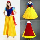Snow White Women Costume Princess Dress W petticoat   Headband Halloween Cosplay