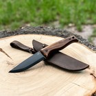 Carbon Steel Fixed-blade Bushcraft Knife With Leather Sheath Beavercraft Bsh3