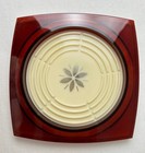 Vtg New 6 Acrylic Plastic Coasters Mcm Brown Amber Atomic Starburst Mid Century