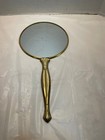 Vintage Vanity Hand Mirror Gold Plastic Mid-century