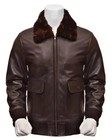 Men A2 Aviator Air Force Navy G-1 Real Leather Flight Bomber Jacket Brown Iconic