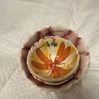 Anthropologie Floral Ceramic Measuring Cup Set Flower Shape Nesting 1 1 2 1 4 C   