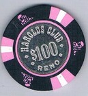 Harolds Club  100 00 Coin Center Casino Chip Covered Wagon Mold Reno Nevada