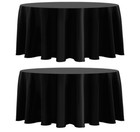 Round Tablecloth Table Cover Party Wedding Linen Polyester 120   Black Pack Of 2