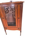 Antique Edwardian Oak Display Cabinet  Curio Cabinet  Glass Door Cabinet