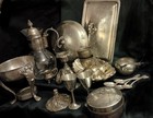 Mixed Lot Of 20  Pieces Silverplated Items Various Brands 10  Lbs Free Shipping 