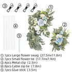 Blue Faux Flower Swag Set  2 Wedding Arch Floral Arrangement Welcome Sign Decor