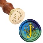Initial Alphabet J Wax Seal Stamp Kit  Classic Retro Letter Sealing Stamp Wit   