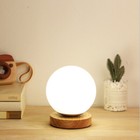 Nordic Glass Shade Table Light Wooden Base Night Light For Bedroom Living Room
