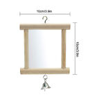 Pet Bird Mirror With Bell Solid Wood Bird Parrot Toy Swing Bird Cage Accessorie