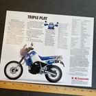 Vtg Kawasaki Klr650 Motorcycle 1987 1988 Full Color Glossy Sales Brochure Specs