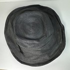 Antique Edwardian Black Straw   Velvet Large Garden Hat - C  1910 Titanic Era