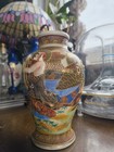Antique Japanese Satsuma Vase - Gilded Dragon   6 Immortals - Taisho Period