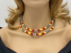 Handmade Beaded Gray Crochet Rope Layered Necklace