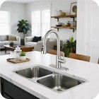 Kitchen Sink Faucet Stainless Steel Single Handle Pull Down Sprayer Swivel Mixer